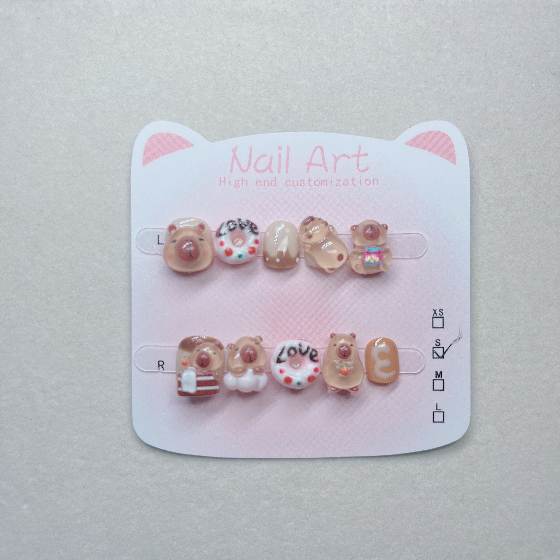 儿童手工穿戴甲合集人鱼卡皮巴拉3-8岁可爱美甲贴片