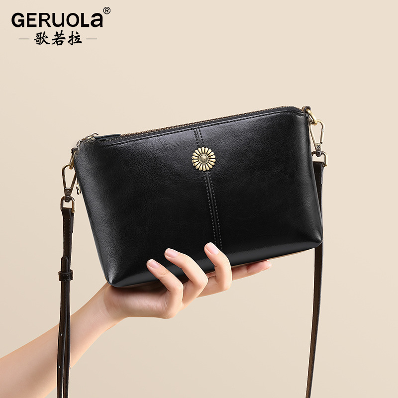 Bolsos para mujer bags nuevo bolso de mensajero de un solo hombro cuero suave de la madre de cuero bolso pequeño bolso de teléfono negro de todo fósforo