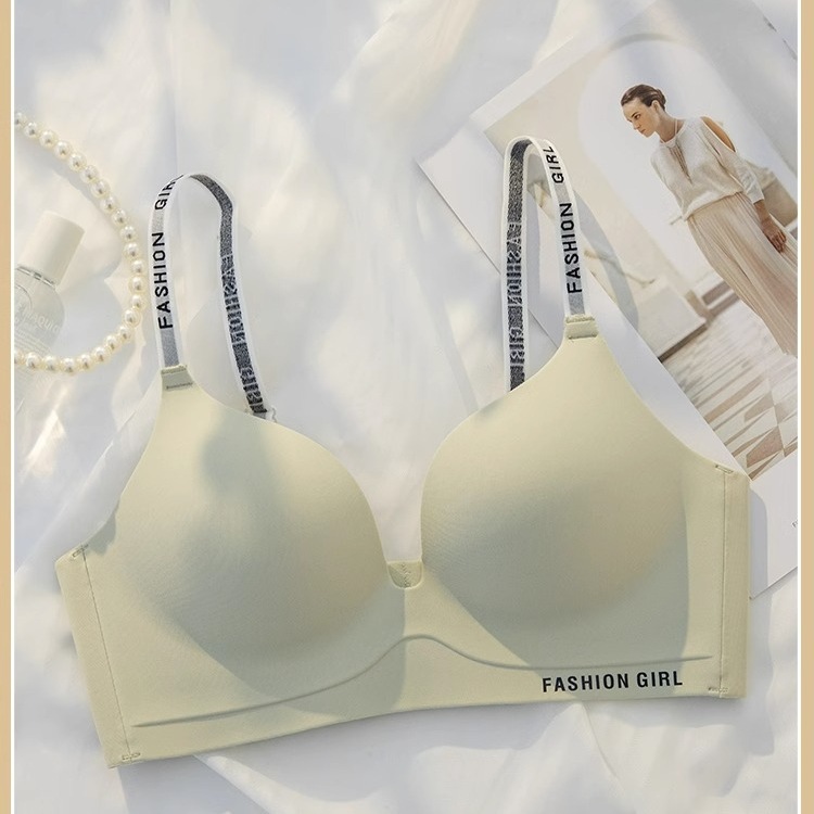 De estilo británico de una sola pieza sexy sin costuras pequeño pecho push-up ropa interior de las mujeres sin costuras chica inalámbrica sujetador ajustable