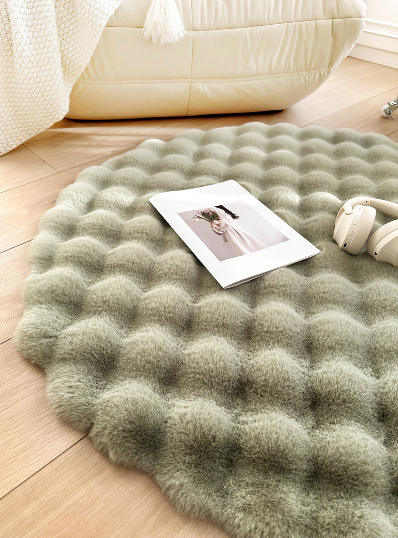 Carpet Door Mat Can Be Cut, Wabi-Sabi Style Carpet, Light Luxury Floor Mat, Silent Tatami Bay Window, Double-Sided Gray-White Carpet