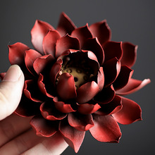 新中式陶瓷莲花香插摆件家用供奉线香底座香托香台香薰炉香炉批发