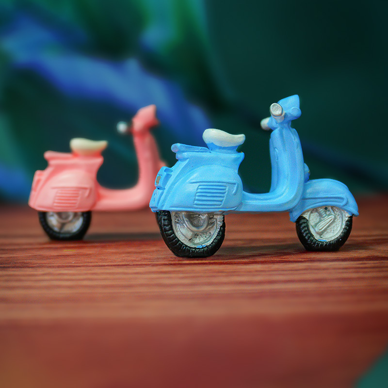 Adorables Motocicletas de Dibujos Animados, Adornos de Resina para Micropaisajes, Modelos de Transporte para Pasteles, Motocicletas Vintage