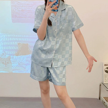 2025工厂新款直播爆款女睡衣仿真丝轻奢洋气高级感家居服两件套装