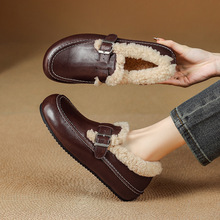3cm�����߰�ӽqëëЬ2025�¿�ˮϴţƤ�⴩���e��ë����ѩ��Ь
