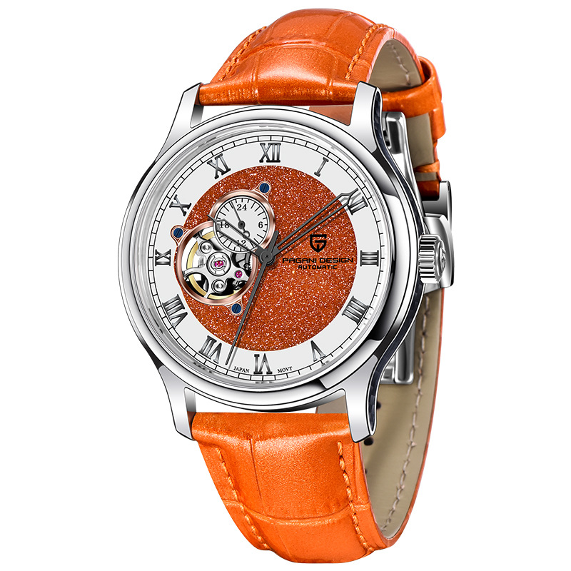 PAGANI DESIGN Reloj para hombre Reloj mecánico automático Reloj hueco de moda impermeable de acero inoxidable PDYS015