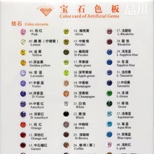 晶川宝石色卡含锆石/刚玉/尖晶/纳米实物 珠宝设计配石参考色卡