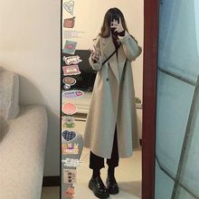 羽绒服内胆双面绒毛呢大衣女中长款过膝秋冬气质宽松呢子加厚外套