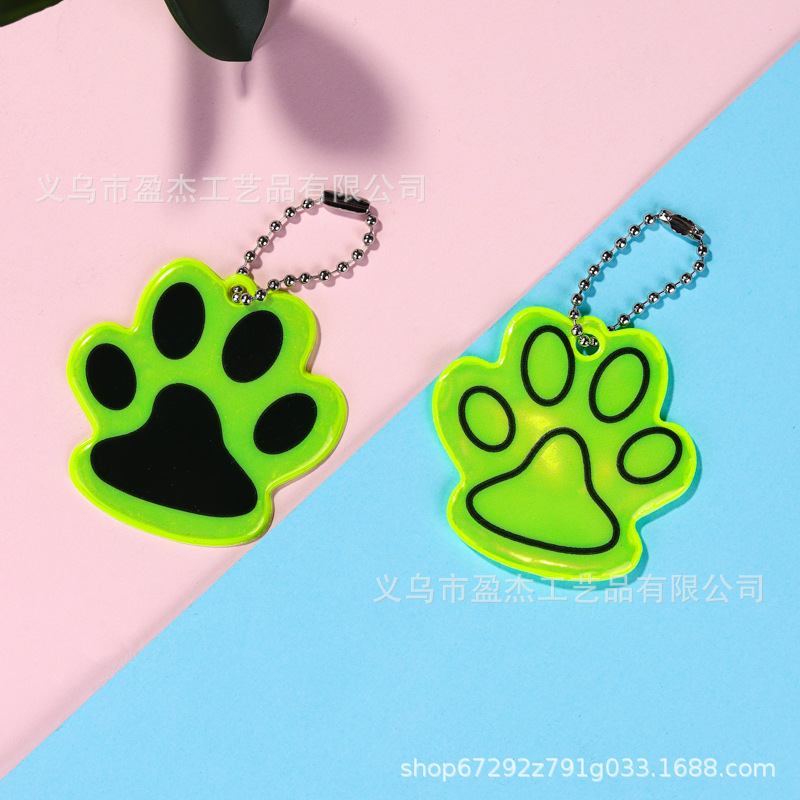 Retro-reflectante garra de gato PVC retro-reflectante llave mochila decoración estilo de dibujos animados LOGO personalizado reflejo nocturno