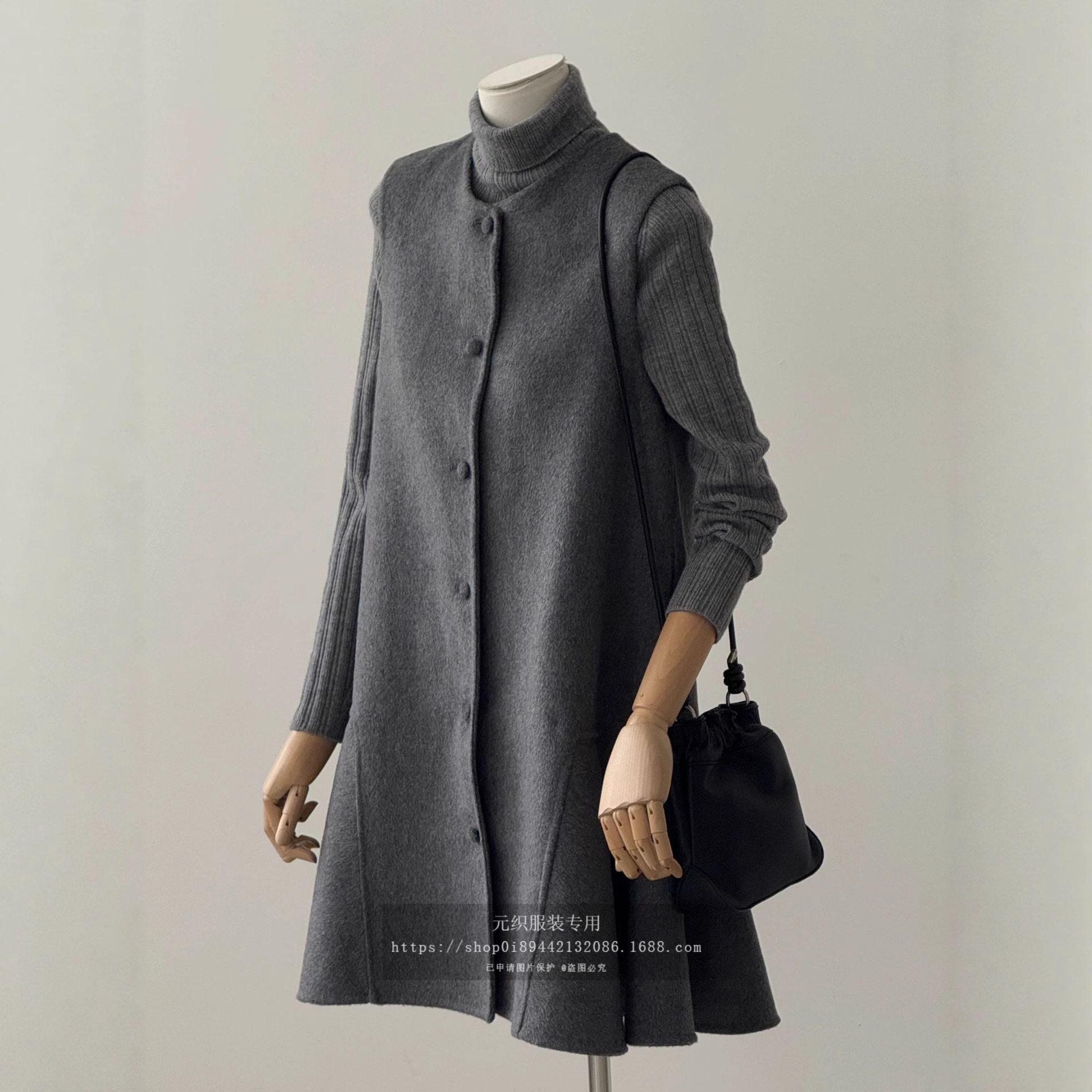 Fashionable Design Sense~25 New Winter High-End Fashion Elegant Lady Xiaoxiangfeng Wool Vest Dress for Women