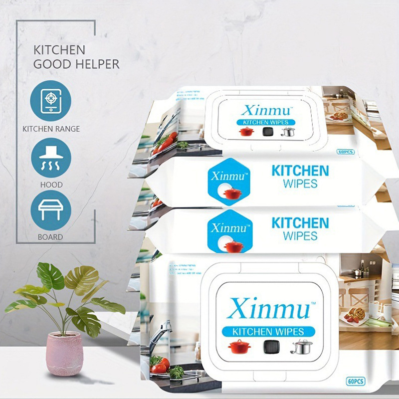 Kitchen Wipes to Remove Oil and Stains, Household Range Hood Powerful Cleaning and Degreasing Wet Wipes to Increase Thickeneding Rags