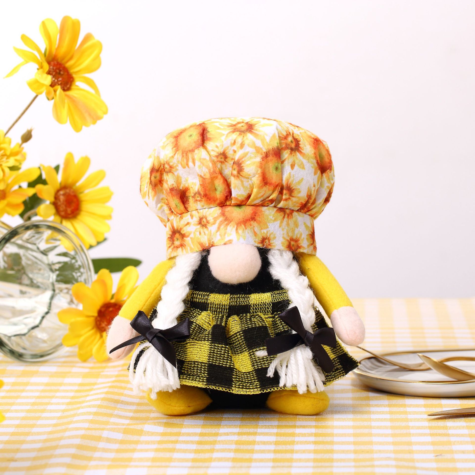 Transfronteriza nuevo festival de la abeja girasol sin rostro viejo abeja enano elfo girasol creativo chef sombrero Decoración