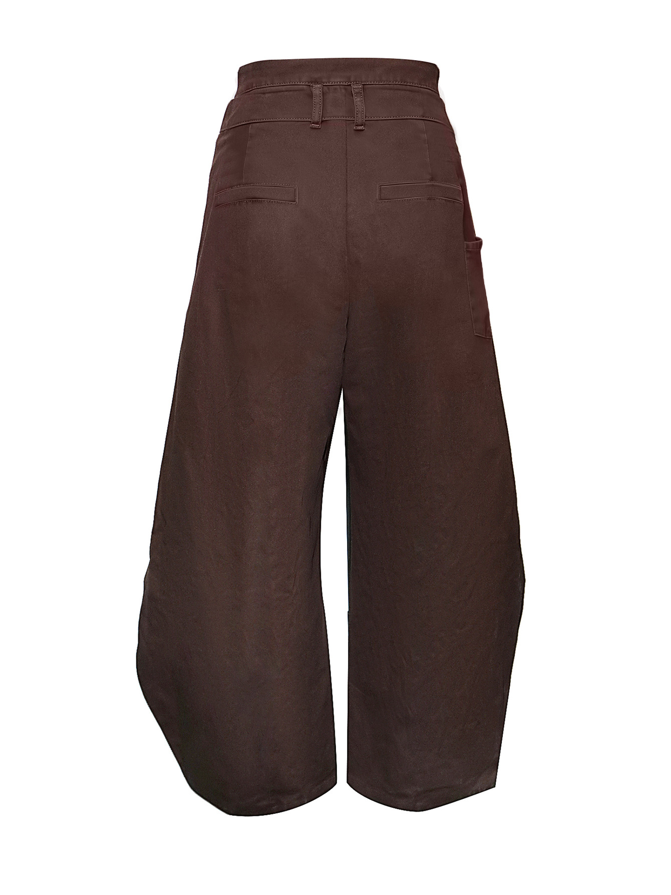 Women's Clothing Retro High-Waisted Wide Leg Pants Irregular Crossover Metal Buckle Slimming Flowing Trousers For Women Hot Girl Style_mkmklike.com