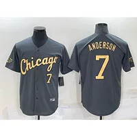 Новый 2022 All-Star Бейсбольный костюм White Sox 7 # ANDERSON элитное издание с вышивкой бейсбольная майка
