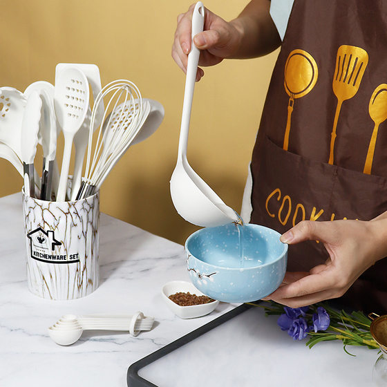 Cross-border silicone spatula soup spoon 22 piece set non-stick pan food grade silicone spatula household silicone kitchenware suit wholesale