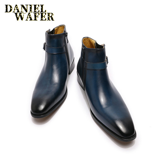 Large size retro European and American Chelsea boots spring men's genuine leather short boots cross-border men's shoes chelsea boots
