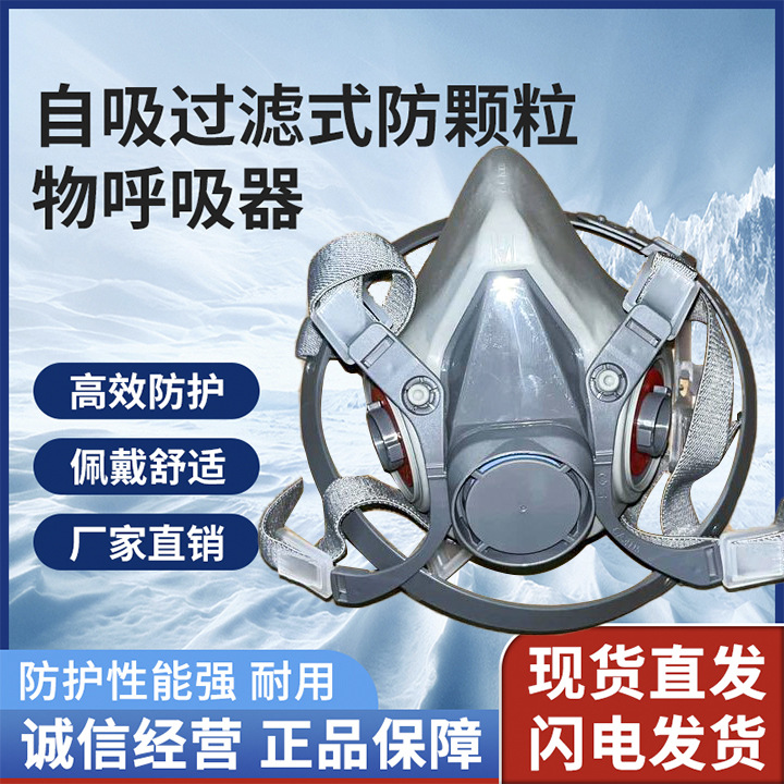 过滤式防毒面具YC-6200半面罩工厂煤矿石料防护工业防毒面罩呼吸
