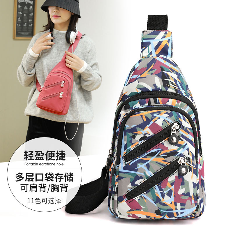 Bestselling Cross-border Fashion Women's Chest Bag 2023 New Nylon Crossbody Bag Wholesale Outdoor Sports Mobile Phone Bag