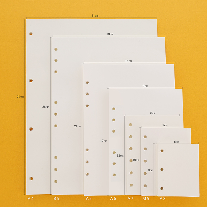 A8A7A6A5B5A4M5 Lined Blank Loose-Leaf Inner Pages 100g Notebook Refill Insert-Style Loose-Leaf Paper A8A7A6A5B5A4M5 Lined Blank Loose-Leaf Inner Pages 100g Notebook Refill Insert-Style Loose-Leaf Paper