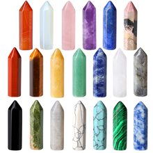 天然石单尖六角柱原矿摆件宝石工艺品水晶饰品六棱柱货源跨境33mm