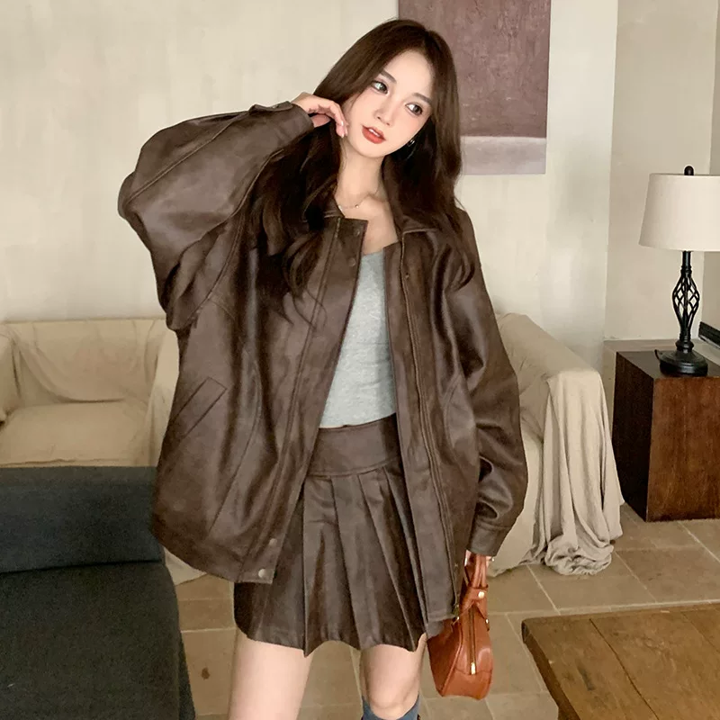 SUOLANDAI/索兰岱 Colored Autumn Demi-Season Retro Jacket, American Style, High-Quality, Loose Fit