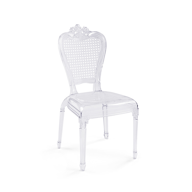 PC silla de princesa de boda transparente silla de cristal silla de respaldo de palacio silla de comedor al aire libre silla de acrílico silla de hotel para el hogar