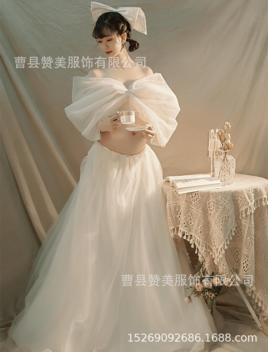 妊婦の撮影の服装の新型の美しい風の妊婦の服装の芸術は服装を照らします。