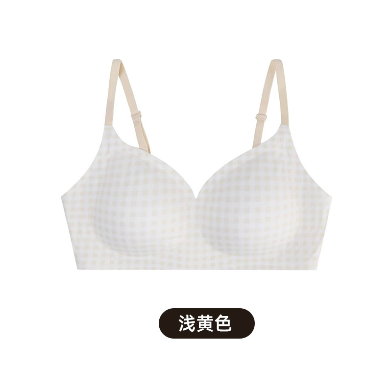 清纯少女简约纯欲风内衣女夏季薄款无钢圈文胸聚拢零束缚无痕bra|undefined