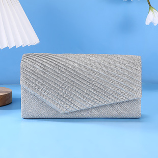 European and American Style Cross-Border Women's Evening Bag Pleated Temperament Flip Wedding High-End Portable Accessories Dress Bag Wholesale