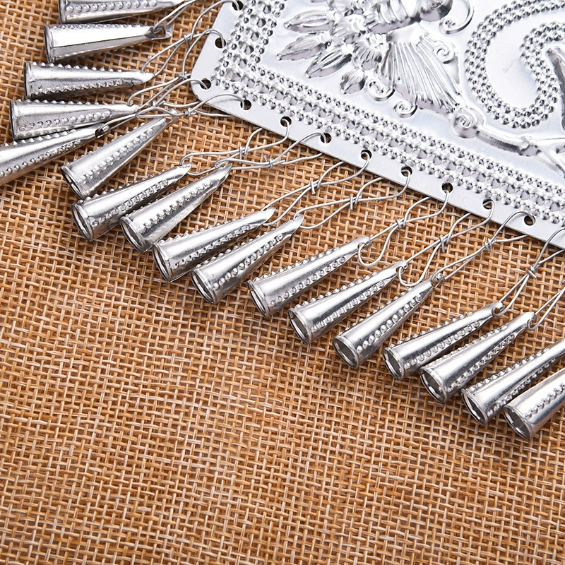 Пilver серебряное украшение оптово двустороннее большое треугольное украшение сцены имитация Мяо алюминиевый лист тканевые вспомогательные материалы
