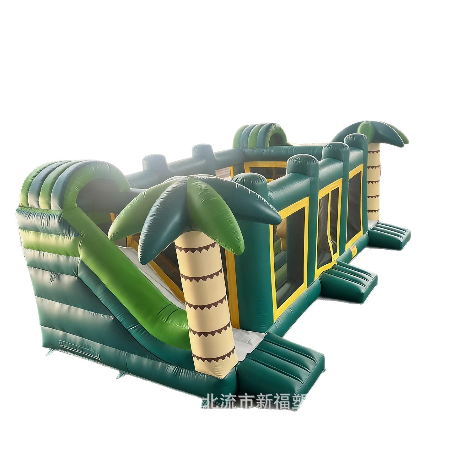 Trampolín infláble de árbol de coco gran castillo infantil paraíso trampolín castillo traviesos deslizante barraca de bombas barraca castillo infláble