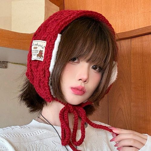 Autumn and Winter Korean Student Fashion Retro New Ear Muffs for Warmth, Knitted Ear Warmers to Make Face Look Smaller, Cold Protection Ear Cover