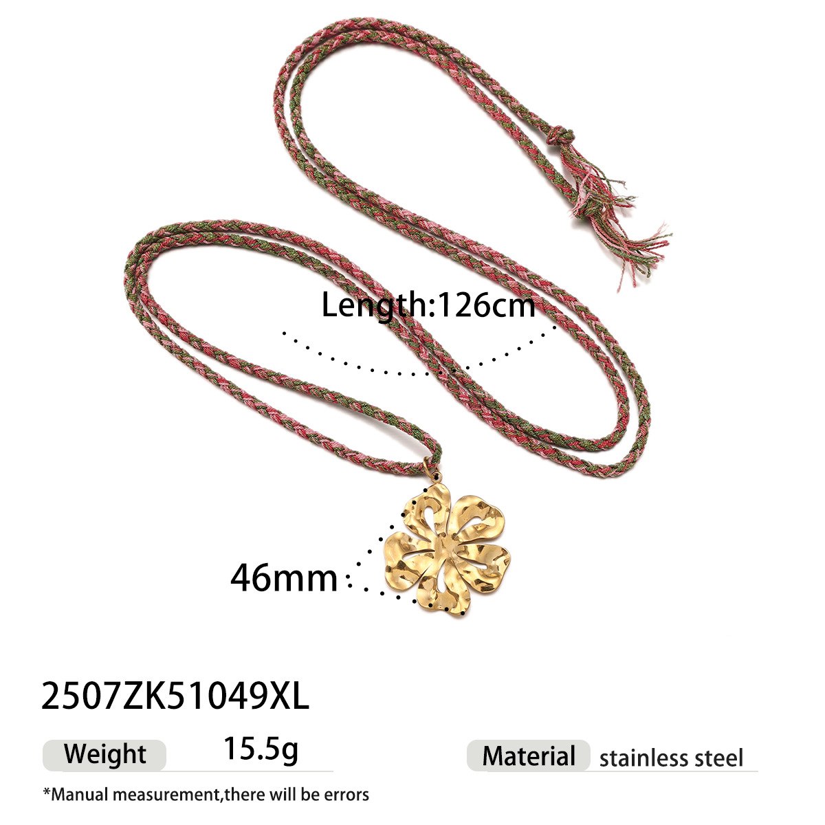 Collar de acero inoxidable de la UE y los Estados Unidos, lujo ligero para mujeres, nicho de moda universal, collar de cuerda gruesa trenzada de sol, venta caliente transfronteriza image 9