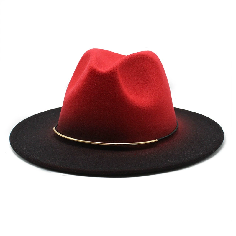 Double-sided woolen hat for men and women, gradient