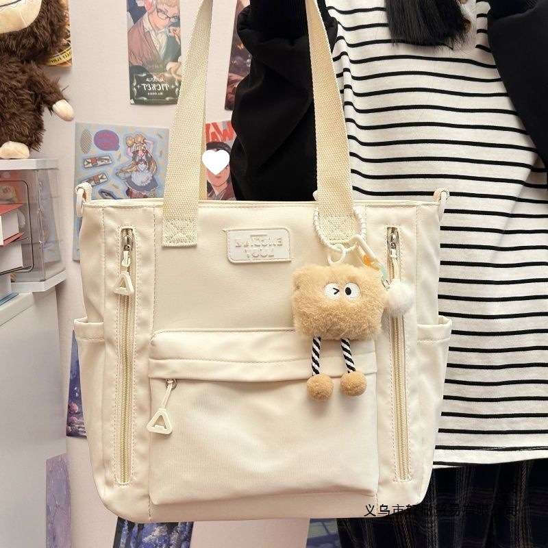 Tutoring bag for men and women, simple handbag for training classes, large-capacity shoulder bag, stylish and simple crossbody bag