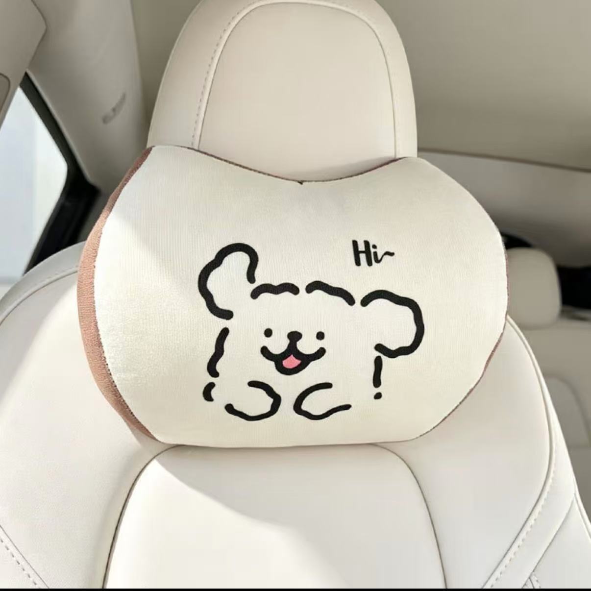 Car headrest memory foam headrest, lumbar support pillow, neck pillow, cute cartoon KT, universal for all seasons, headrest cushion for car