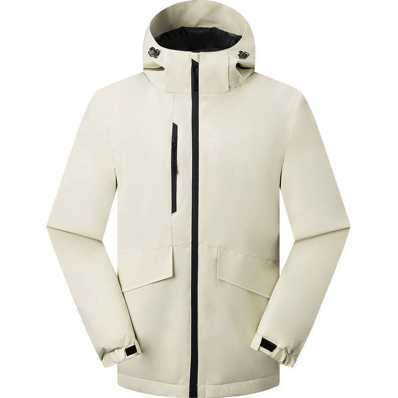 Наружная куртка с индивидуальным печатным логотипом слово три в одном съемный бархат утолщенный мужской зимний ветрозащитный комбинезон