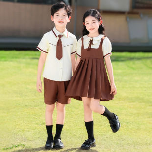 Summer New School Uniform for Primary and Secondary School Students suit Kindergarten Garden Uniform Children's dress Class Uniform for Children's Children's Day Performance
