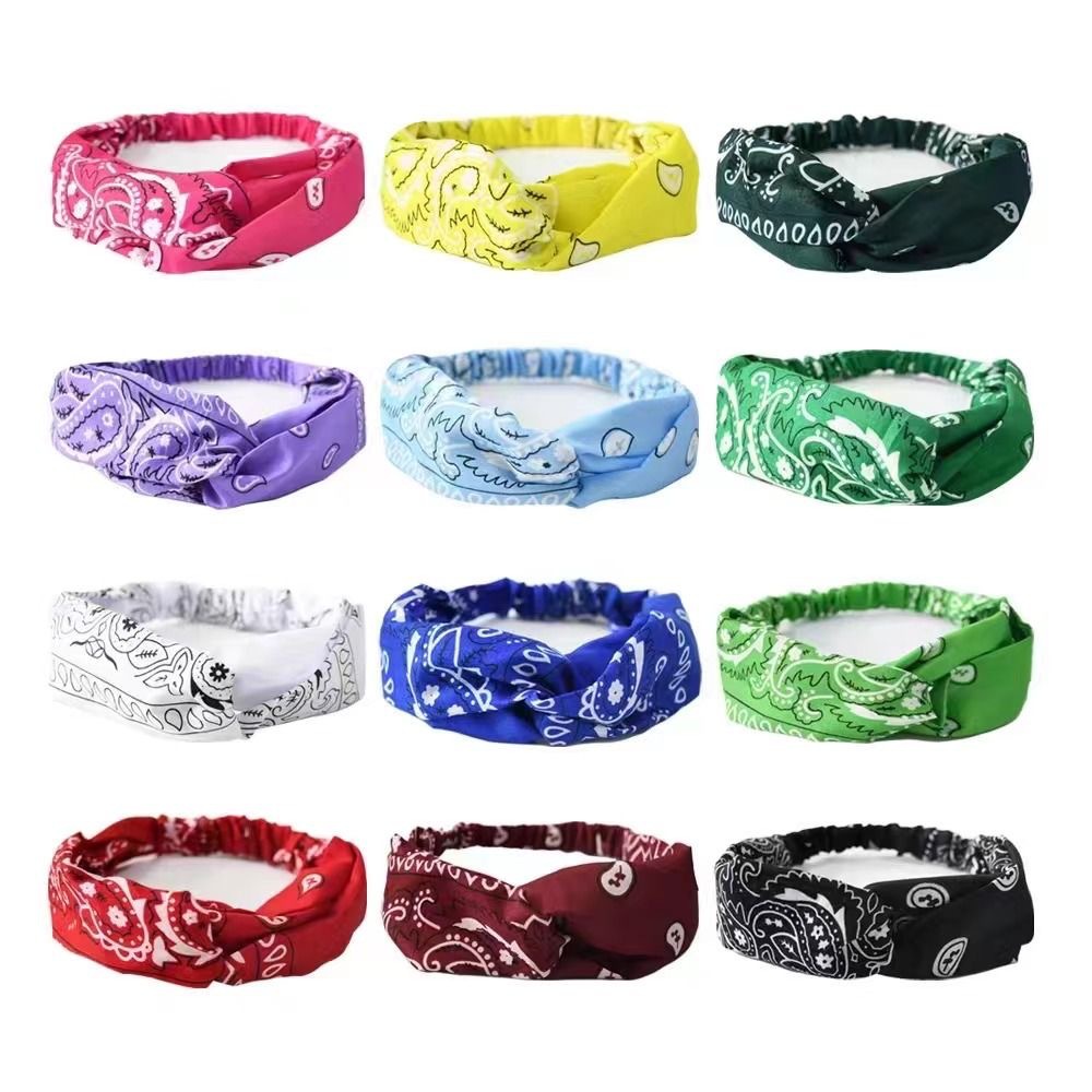 European and American Popular Amazon Headband Printed Headband Bohemian Headband Yoga Sports Headwear Elastic Sweat-Absorbent
