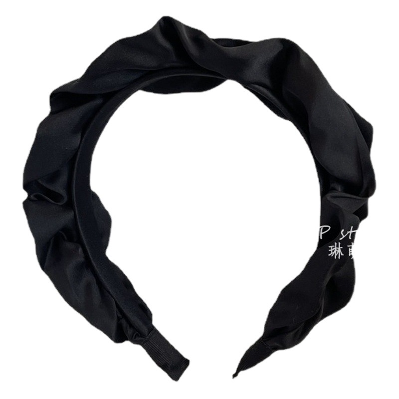 Diadema superior de cráneo alto Diadema de fragancia pequeña negra de alta calidad Diadema de estilo perla coreana arco simple cueva para el cabello accesorios para el cabello femenino