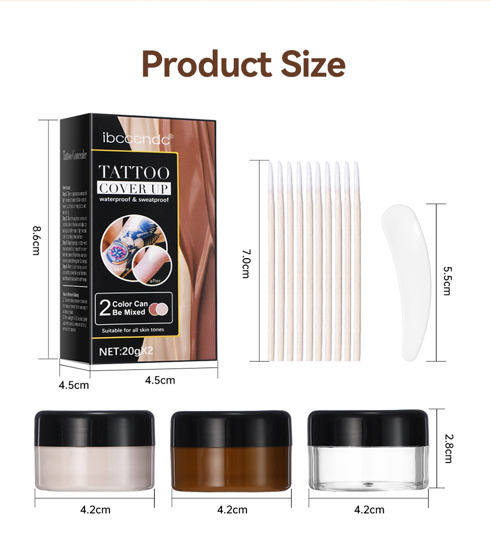 Carina Ibcccndc Zweifarbiger Tattoo-Concealer, wasserfest, schweißresistent, fleckenabweisend, langanhaltender Concealer_voghion.com