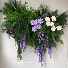 仿真绿植芦荀草假花ins自然造景装饰绿色婚礼订婚宴背景插花路引