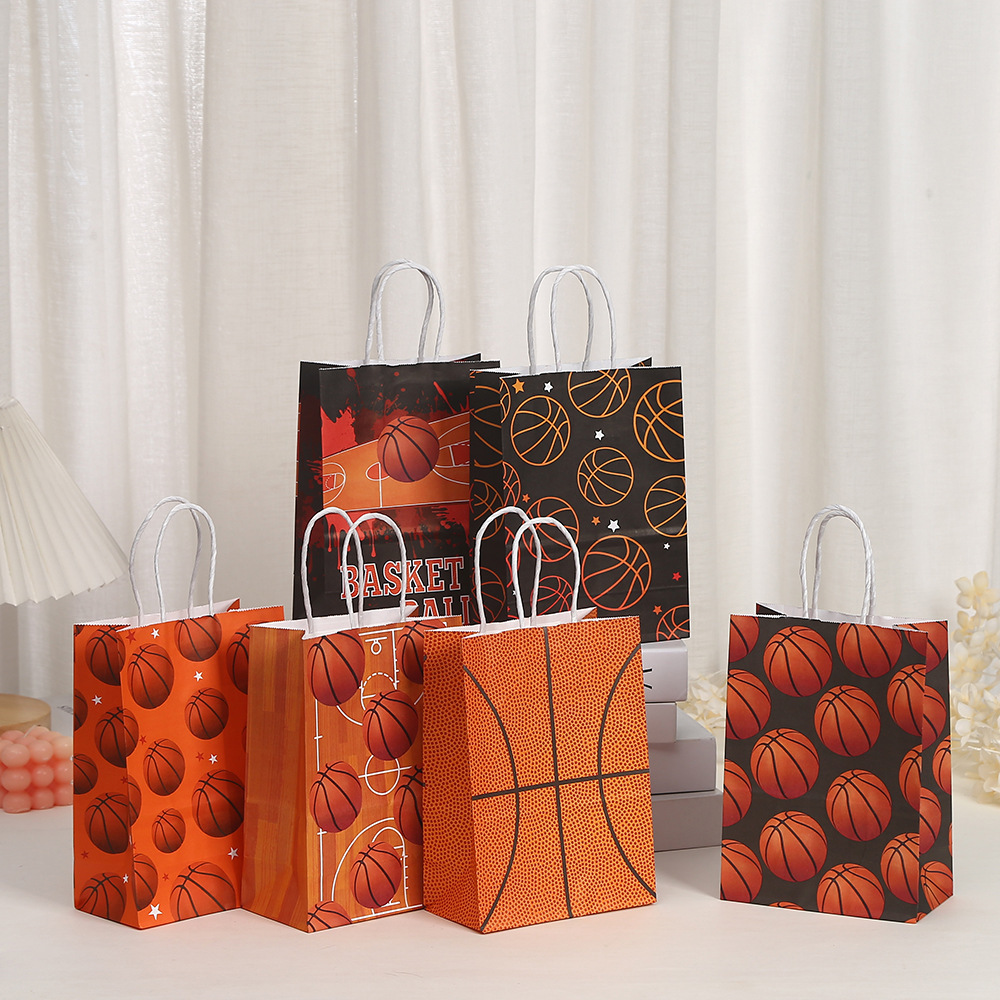 亚马逊礼物手提袋篮球印花礼品袋生日包装袋牛皮纸纸袋外卖购物