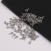 304不锈钢羊眼带圈9字螺纹羊眼钉DIY饰品配件