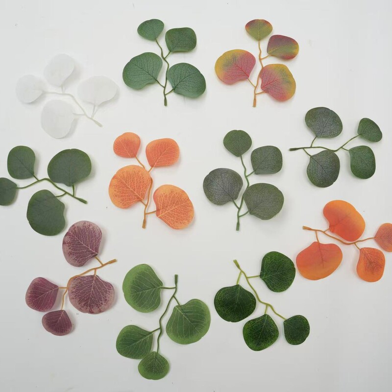 Factory Direct Supply Simulated Eucalyptus 4-Leaf Eucalyptus Leaves Apple Leaves Wedding Flower Arrangement Photography Props Accessories