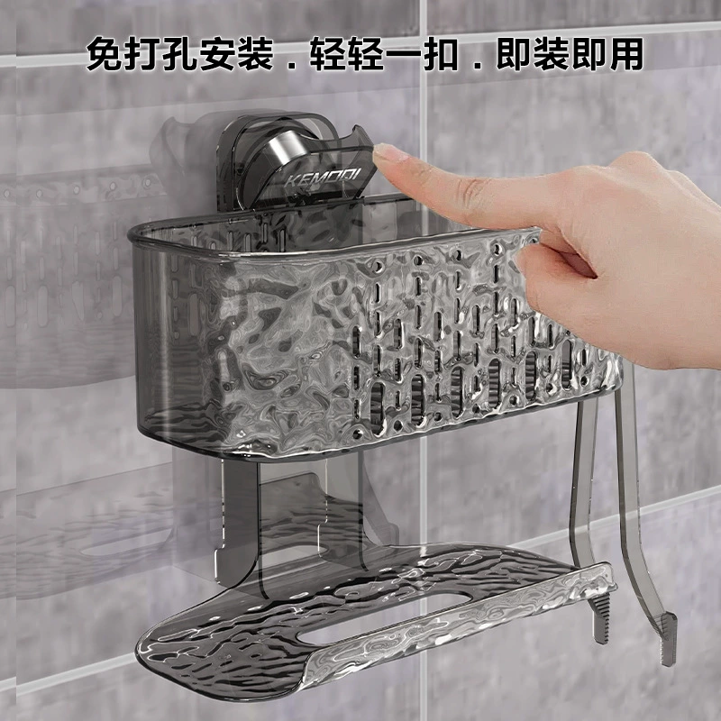Suction cup storage rack for bathroom sink/ washstand discarded face towel box soft towel bathroom wall-mounted storage rack