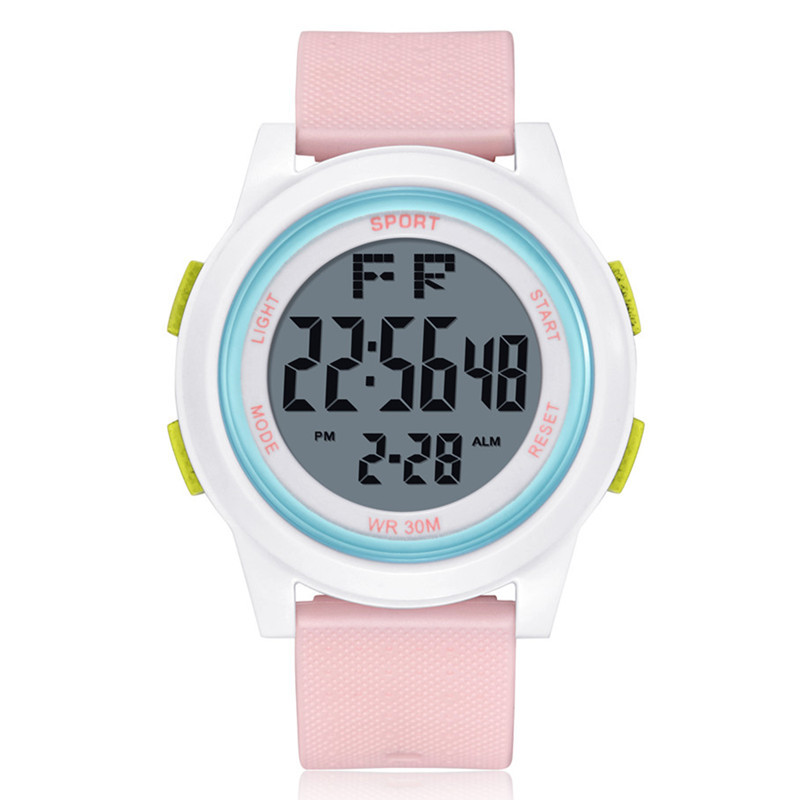 Nuevo estilo dulce macaron estudiante chica fresca moda Junior High School deportes reloj impermeable reloj electrónico