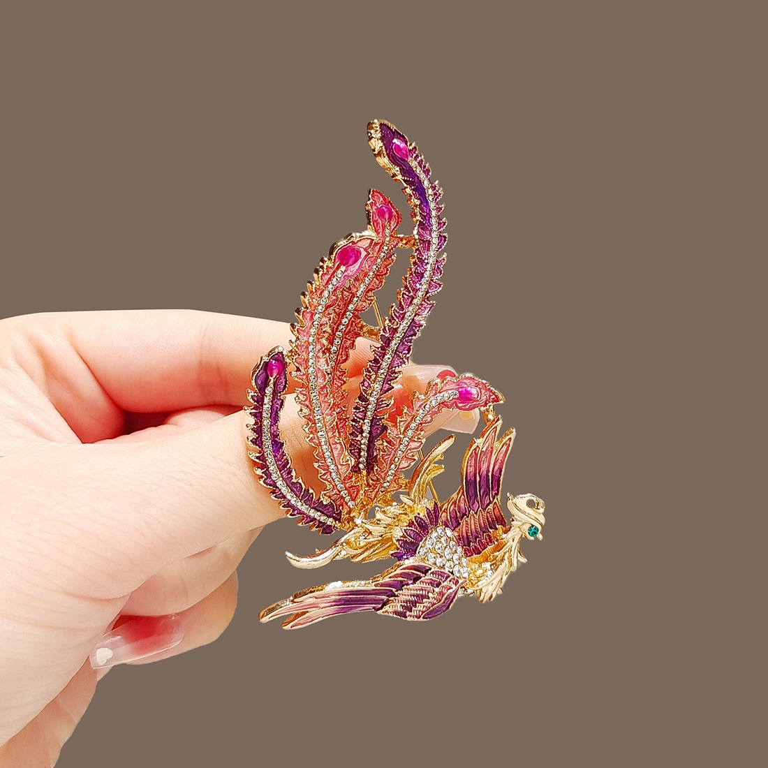 Chinese Style Retro Brooch, High-End Women's Exquisite Stylish, Creative Phoenix Corsage, Classical Brooch Design, Coat Accessories