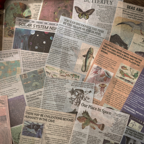 Early Foam Sticker Pack Yesterday Years Series Vintage Handbook Collage Decorative Backing Paper 20 sheets in 4 styles