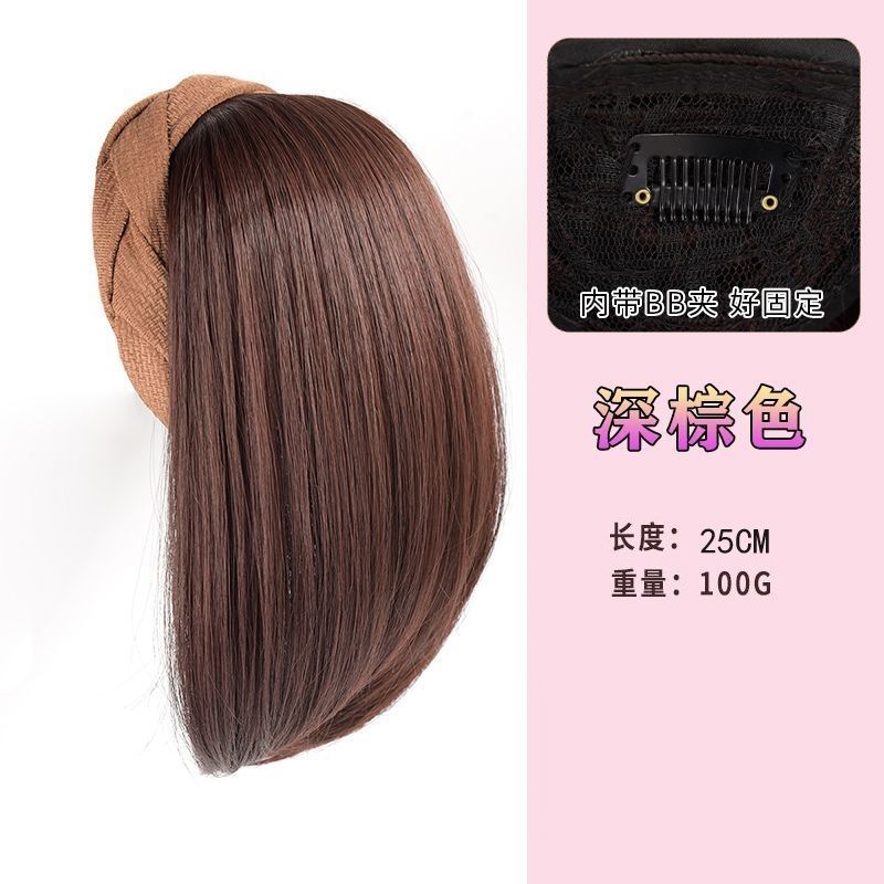 Fijación de cabello para pelucas integradas para mujeres, bloque de cabello para aumentar la cantidad de cabello, artefacto mágico para cubrir el cabello blanco natural, fijación de cabello, cubierta de mitad de cabeza.