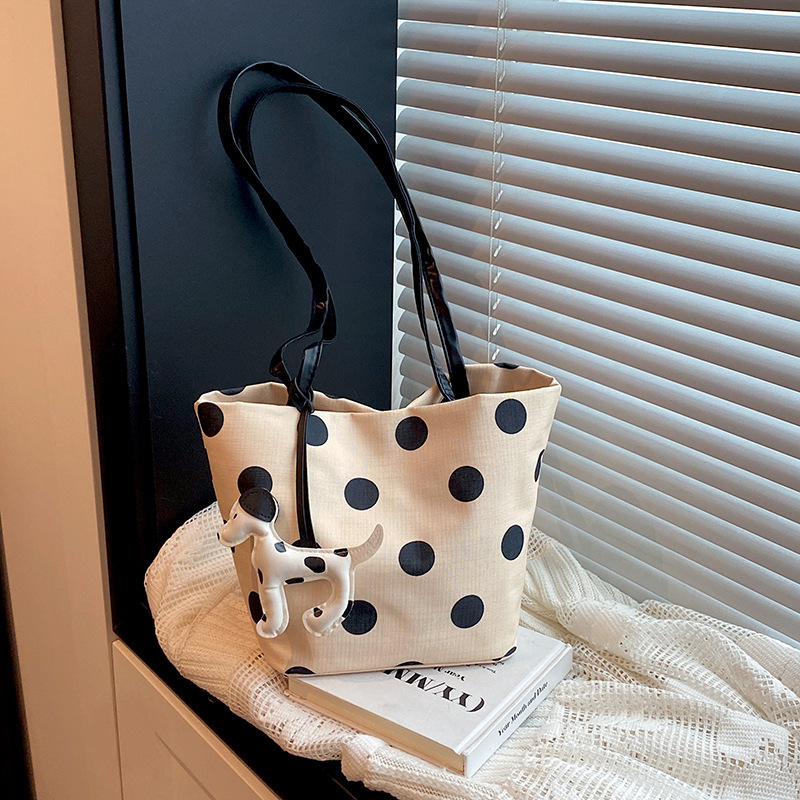 Cross-Border Fashion Trendy Polka Dot Color-Blocked Underarm Bag, Fashionable Shoulder Bag, Export Daily Trend Niche Design Commuter Bag